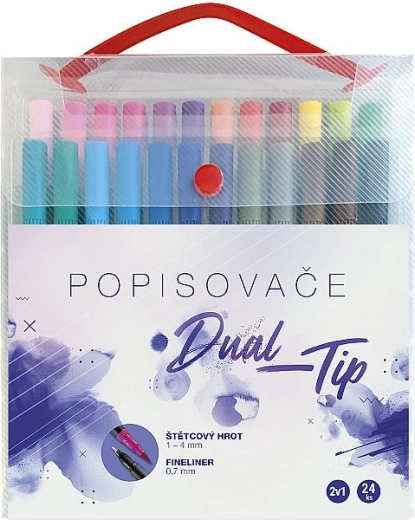 Concorde Dual‑Tip markerite komplekt, 24 värvi karbis