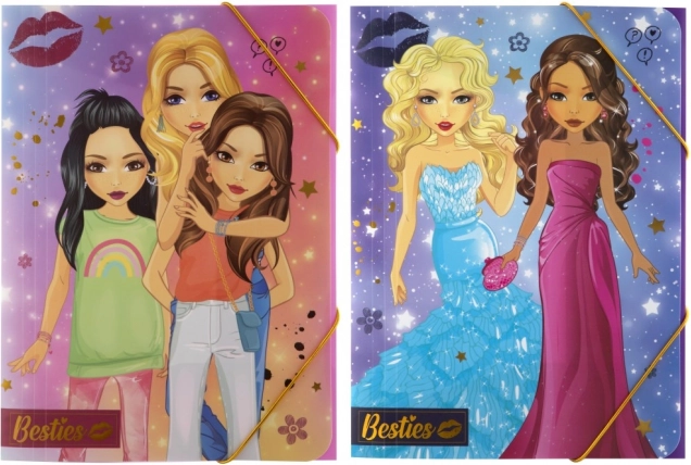 School Folder with Elastic Band A4 Besties
