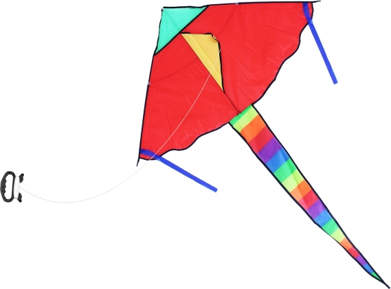Nylon flying kite 120 × 70 cm with rainbow tail