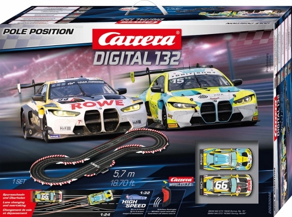 Carrera Digital 132 Pole Position elektriautoring 5,7 m BMW M4 GT3 autodega