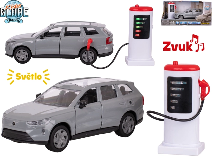 Kids Globe Traffic VOLVO EX90 metallist SUV-mudel tulede ja helidega 13,5 cm