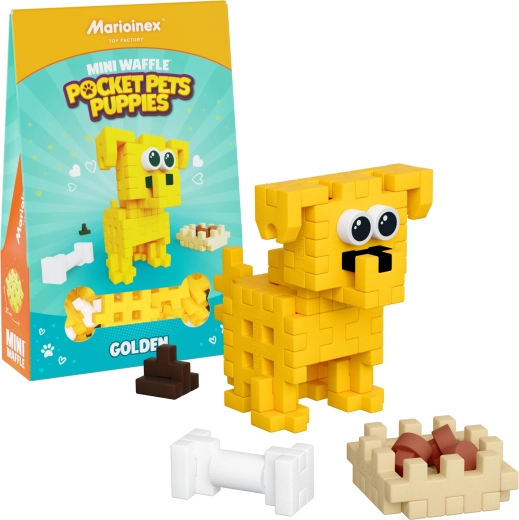 MINI WAFFLE Pocket Pets Building Set – Golden Retriever Puppy