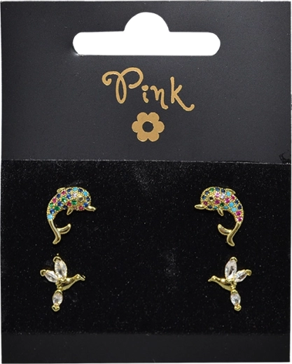 Gold-Plated Earrings Sea World – Set of 4