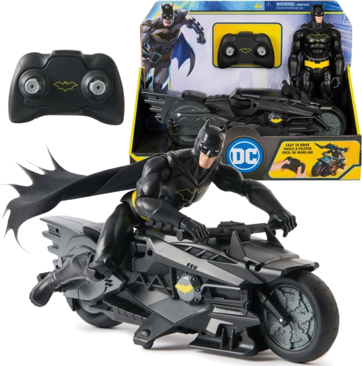 Batman figuur 30 cm ja RC-mootorratas Batcycle