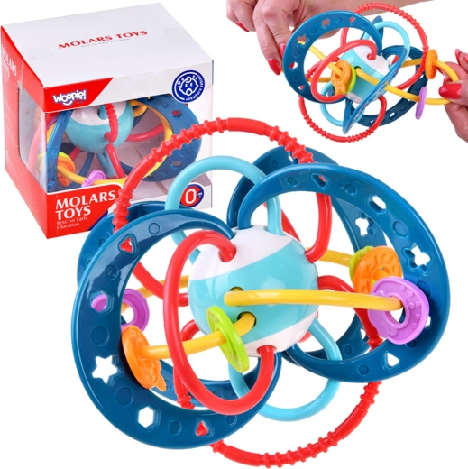 Woopie baby sensory toy 2-in-1 teether and rattle montessori