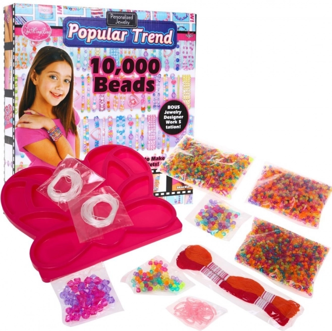 Creative jewelry-making kit for kids 6+ with beads and butterfly tray, 10,000+ pieces