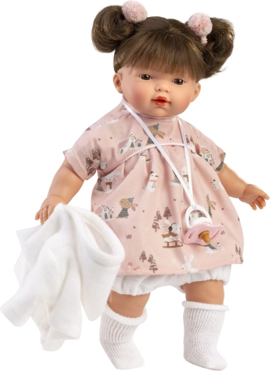 Hair all over the head and beautiful clothing