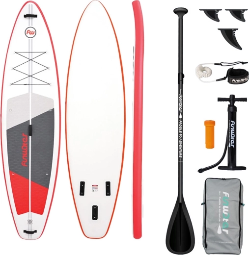 FunWater inflatable paddleboard SUP set 335 × 84 × 15 cm, red-white