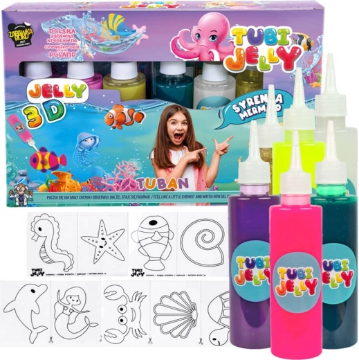 Tuban creative set Tubi Jelly Mermaid 6 colors gel figures