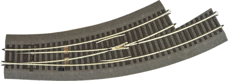 Roco Line Left Curved Turnout with Bedding