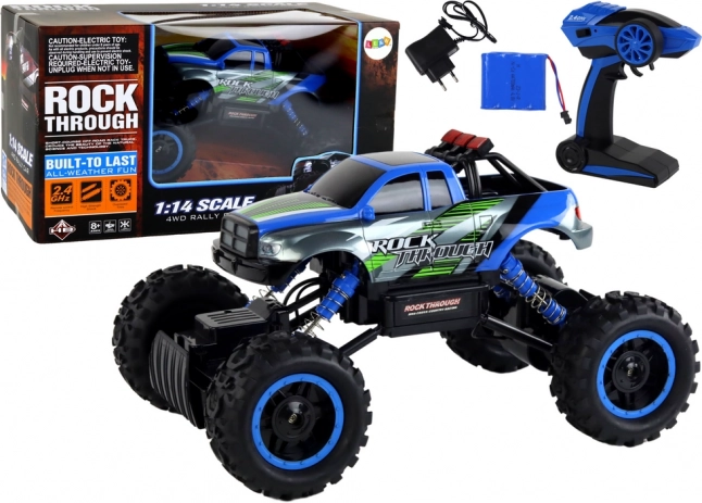 RC maastikuauto 1:14 2,4 GHz sinine 4x4