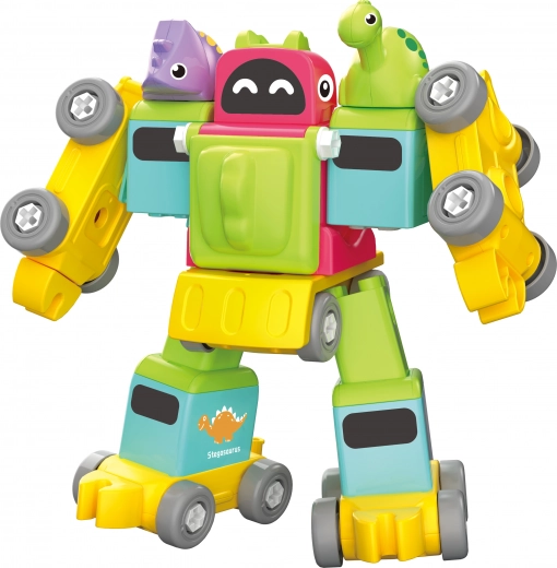 Robotdinosaurus ja rong kruvitav konstruktor
