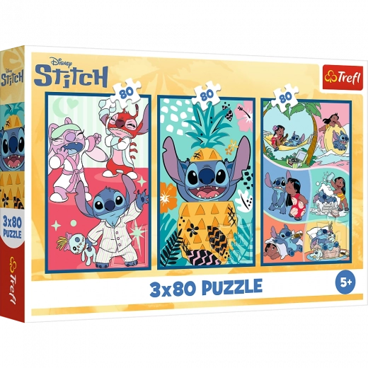 Pusle Lilo & Stitch: kolm puslet ühes – Stitch 3x80 tükki