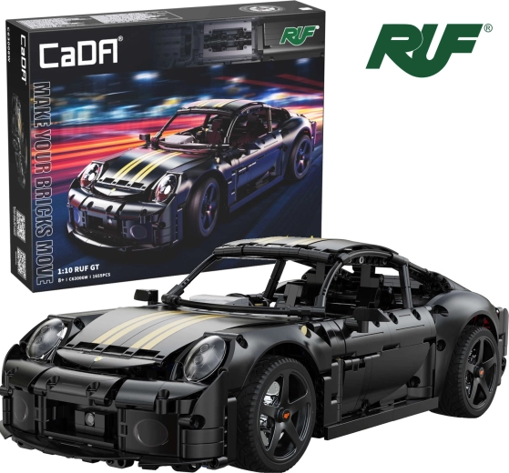 CaDA sportauto RUF GT ehituskomplekt 1:10 must – 1655 detaili
