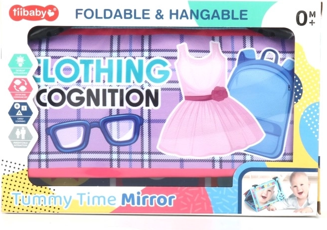 Soft 3-in-1 book for little ones with mirror and teether