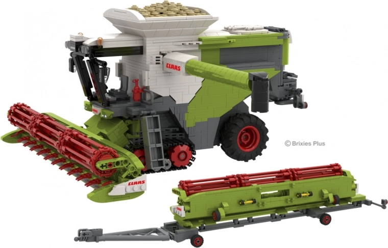 Ehitusklotside komplekt Brixies Plus Claas Lexion 8900 Terra Trac haagisega
