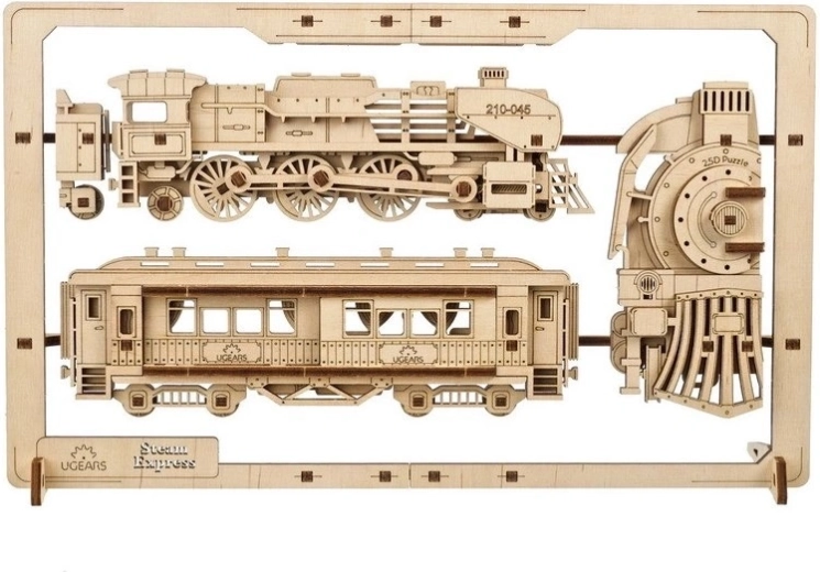 Ugears 2,5D puidust mehaaniline pusle Steam Express