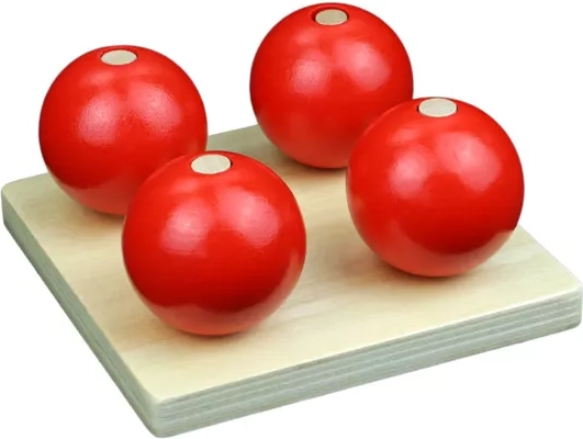 Puidust pallid pulkadel punased – 1 tk