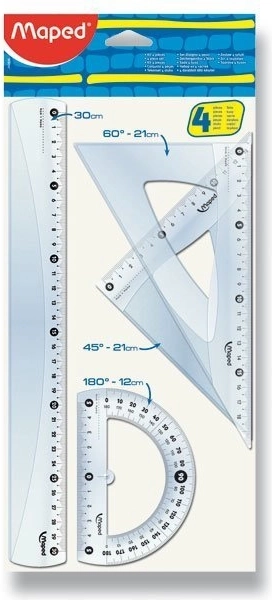 Maped Classic Ruler Set, 4-piece Transparent