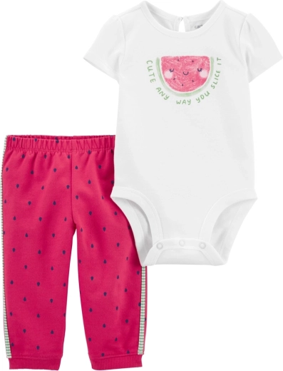 Carter's girls' set bodysuit and sweatpants Pink Watermelon