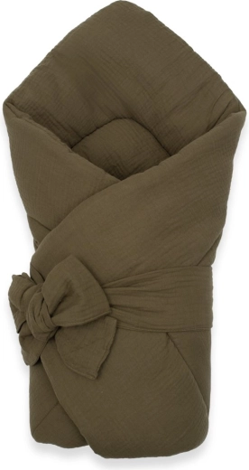 Muslin lace-up swaddle NEW BABY olive