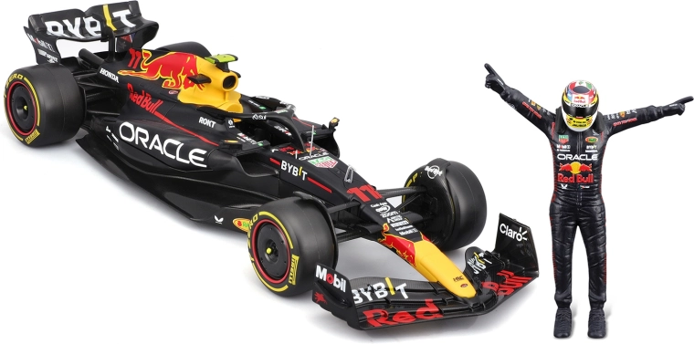 Bburago 1:24 vormel 1 Red Bull Racing RB19 2023 juhi figuuri ja kinkekarbiga