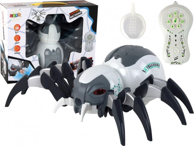 Large RC remote-controlled spider, white-gray