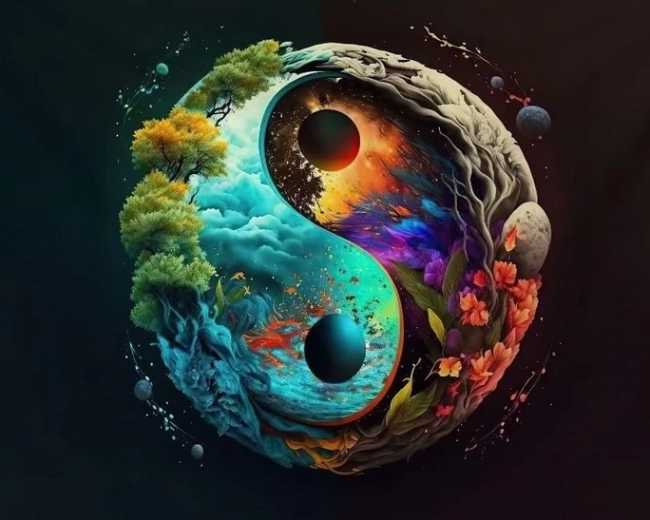 Diamond Painting Yin and Yang Earth 30 × 40 cm