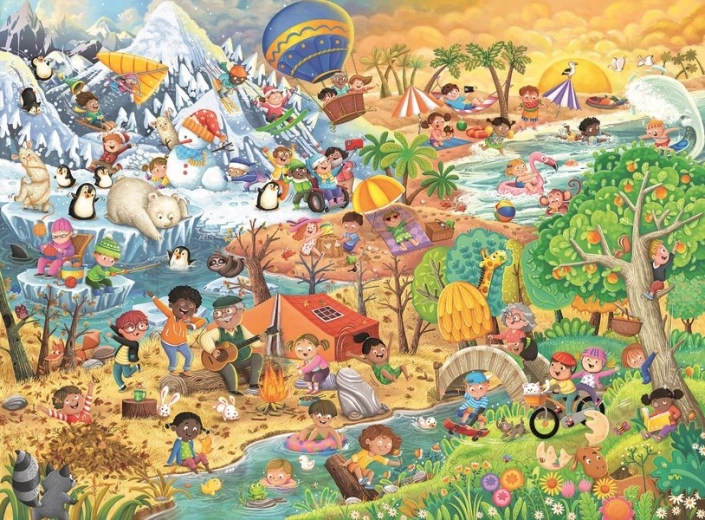 Puzzle Ravensburger Lõbu igal aastaajal XXL 100 tükki