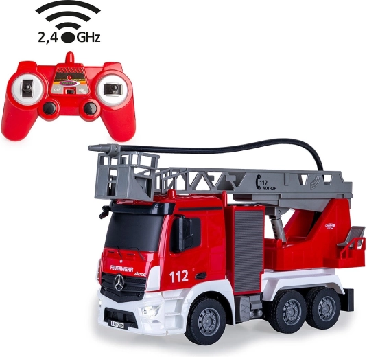 Mercedes-Benz Antos Fire Truck with Rotating Ladder and Water-Spraying Function 1:26