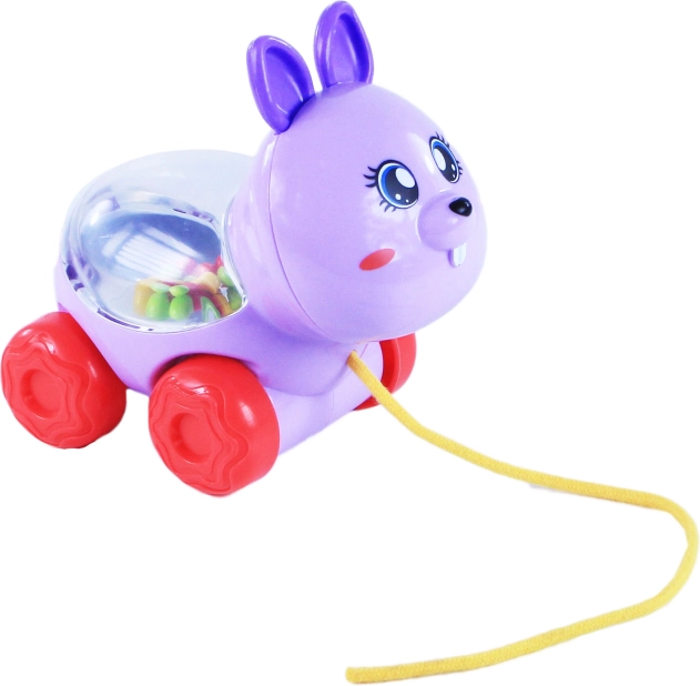 Pull-along bunny with colorful balls