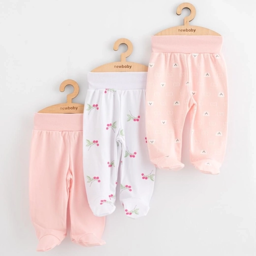 Baby footed pants NEW BABY Classic II, 3 pcs, girls, size 74 (6–9 months)
