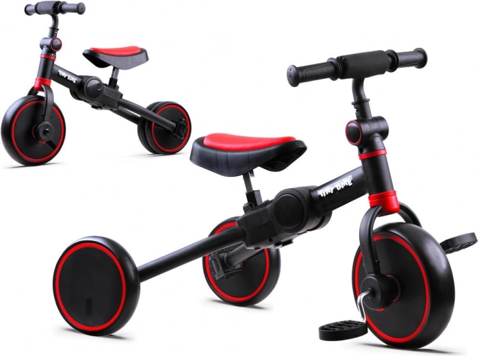 Tiny Bike 3v1 laste jooksuratas, kolmerattaline ja tasakaaluratas – Must