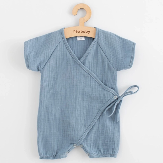 Summer muslin romper for baby New Baby, blue
