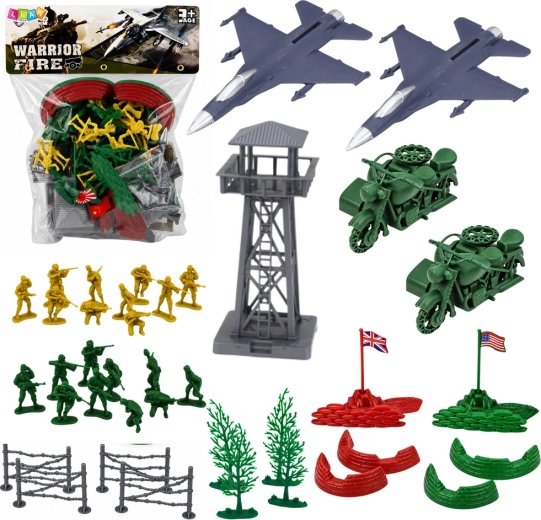 Military Soldier Set with Vehicles and Accessories, 72 Pieces