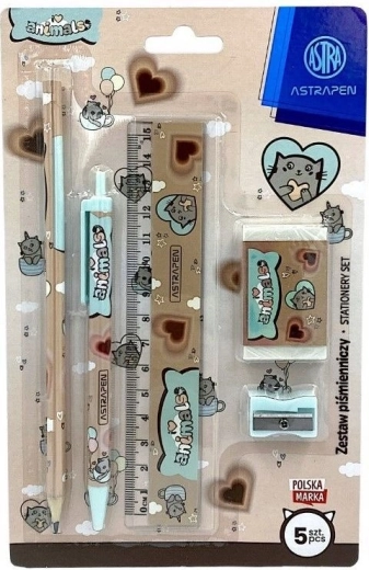 Pixel Animal Choco Writing Set – 5-Piece Set