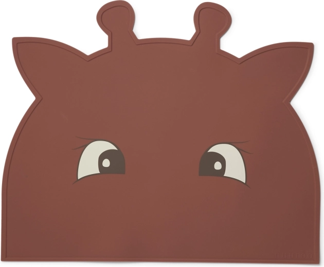 Nuuroo Albert silicone placemat Giraffe Mahogany