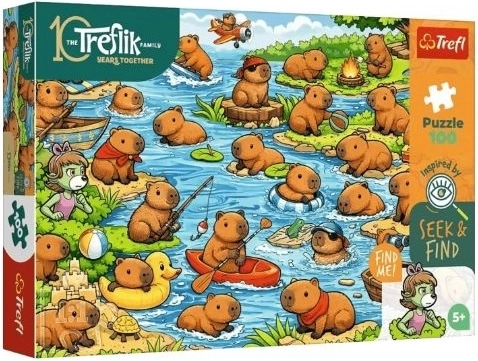 Trefl puzzle Seek and Find Capybaras 100 pieces
