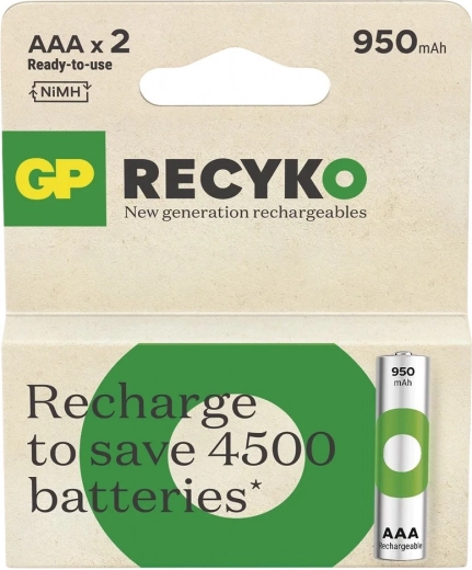 AAA Ni-MH akud 950mAh 2 tk GP ReCyko