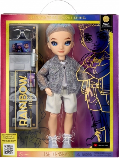 Rainbow High moenukk Aiden Russell lilla tarvikutega