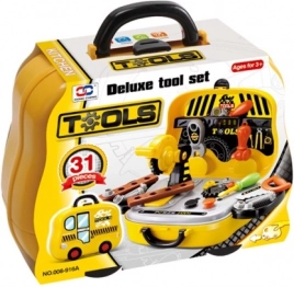 Tool Set for Young Creators in a Car-Shaped Carry Case