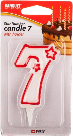 Sünnipäevaküünal number 7 MY PARTY 7 × 4,5 cm
