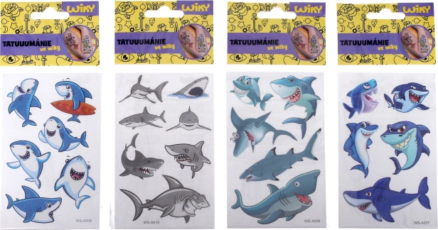 Shark Temporary Tattoos 17.5 × 8.5 cm