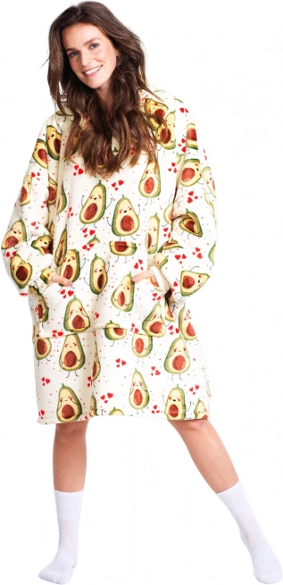 Cozy Noxxiez warm TV hoodie blanket with hood Avocado