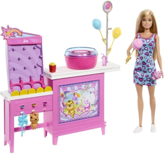 Barbie Cotton Candy Stand – playset with doll