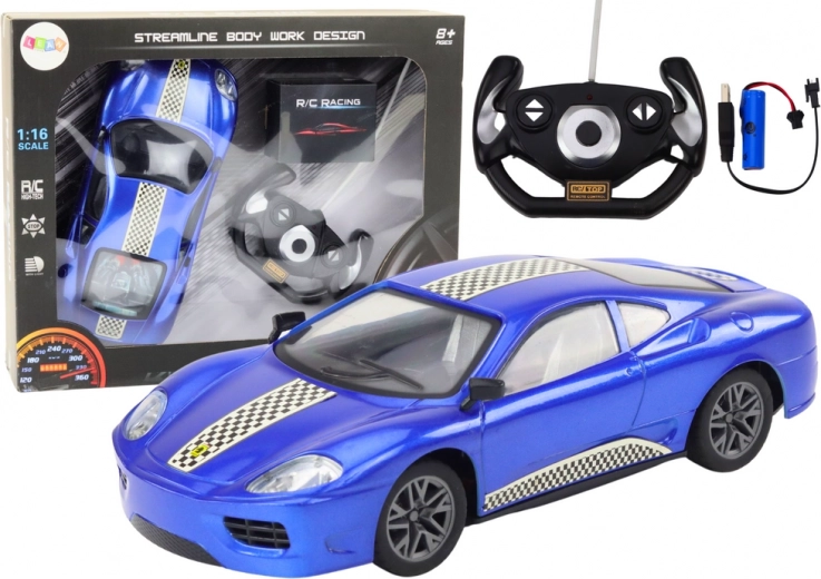 Blue 1:16 RC Car with Lights