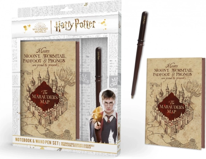 Harry Potter Notebook with Wand Marauder’s Map