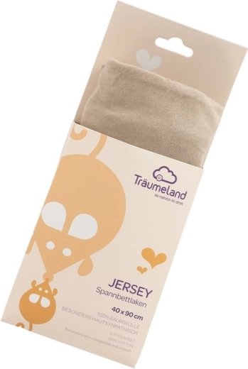 Träumeland jersey fitted sheet 40 × 90 cm taupe