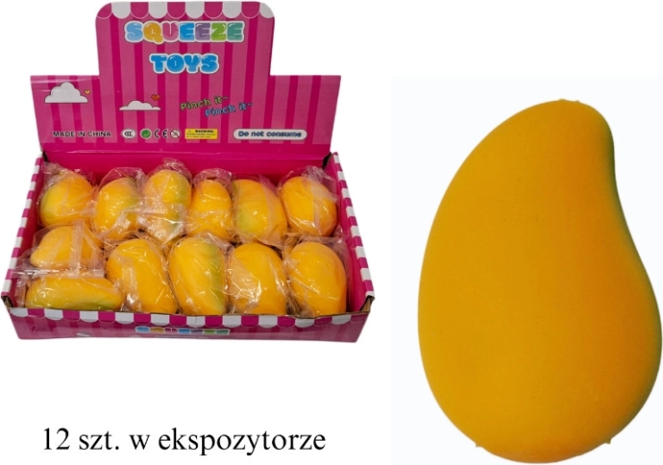 Mango-shaped squishy stress toy - 1 piece