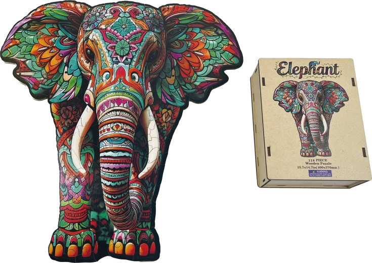 Puidust sisestatav elevandi-pusle